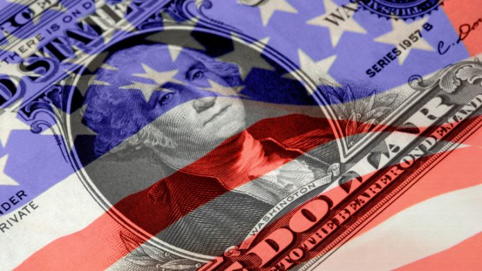 Red, White, and Blue Financial Symbols