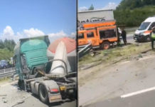 Отново: Камион скъса мантинелата и удари кола на АМ „Струма”
