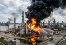 Украински дронове предизвикаха пожар в две рафинерии